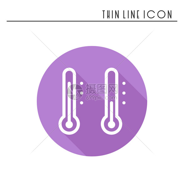 措施平坦的诊断温度计线简单图标天气符号象预报设计元素模板移动应用程序web和小部件矢量线图标孤立插平面志轮廓徽温度计线简单图标天图片