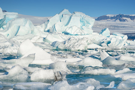 可选择的瓦特纳冰川岛Jokulsarlon冰川环礁湖山的美景全球变暖概念选择重点约古沙龙图片