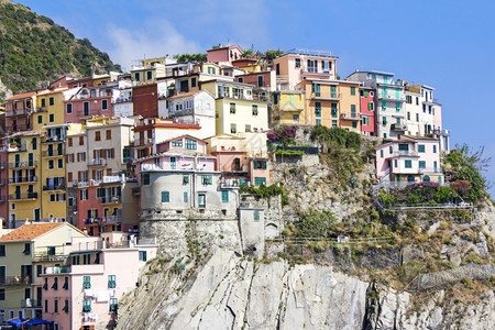 建筑学意大利语海浪马诺罗拉是意大利辛克特尔五座著名的多彩村庄之一图片