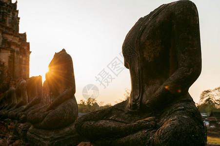 阿伦古老的泰国WatChaiwatthanaram佛寺Ayutthaya历史公园佛像目的地图片