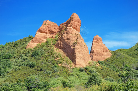 徒步旅行拉斯梅杜红峰西班牙里昂古代罗马人金子自然图片