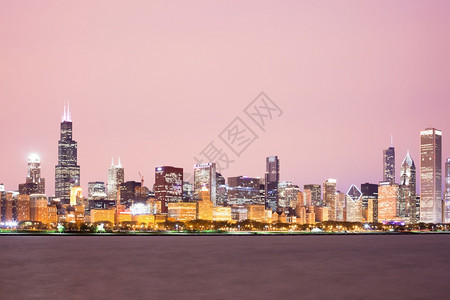 旅行全景建筑学美国伊利诺州芝加哥市下城天际图片