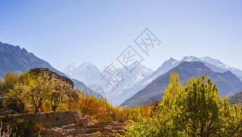 目的地乡村巴基斯坦北部地区秋季的Hunza山谷美丽的地貌景观亚洲图片