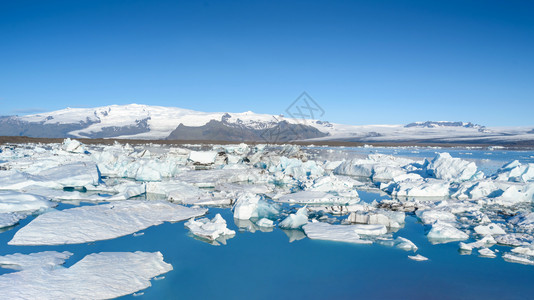 美丽的瓦特纳冰川天空岛Jokulsarlon冰川环礁湖山景象有选择重点图片