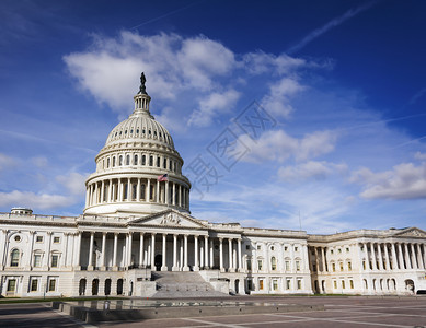 美国会在华盛顿市大厦山的盛事阳光明媚的一天爬坡道房子国民图片