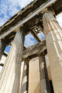 叉拱廊希腊雅典古代神学院赫菲斯大殿希腊雅典法斯特神庙结构体图片