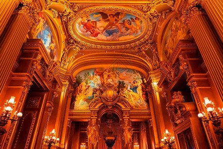 音乐会法国巴黎2019年月4日巴黎歌剧院卡尼尔大门厅的内景法国巴黎日歌剧院卡尼尔大门厅的内景绘画廊图片