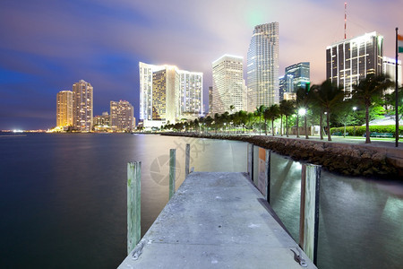 美国佛罗里达州迈阿密市区和BrickellKey的天线高楼目地钥匙图片