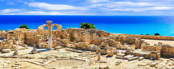 Kourion塞浦路斯岛海上的古董寺庙历史遗产著名的图片