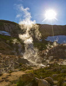 旅行欧亚大陆俄罗斯堪察卡的穆特诺夫斯基火山上的Geysers户外图片