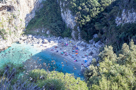 欧洲景观爱琴海希腊法基斯特拉海滩PelionFakistra海滩希腊20年8月1日在希腊佩利翁地区边远海滩Fakistra图片