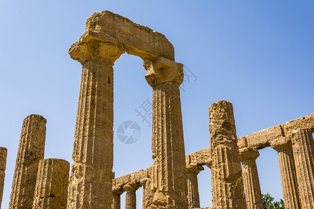宗教柱廊帕台农神庙意大利西里阿格根托古老的希腊寺庙朱诺赫拉神阿格里根托圣殿谷图片