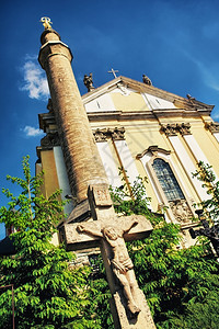 圣徒乌克兰彼得和保罗KamenetzPodolsk教堂雕像数字图片