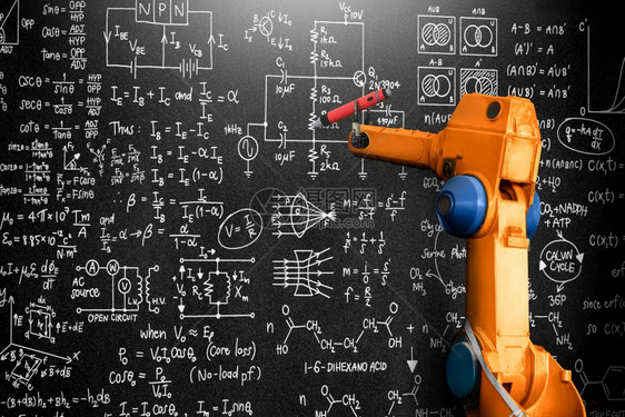 机械臂AI分析数学以解决机械化行业问题机器人技术和学习概念用于自动化制造过程分析数学以解决机械化行业问题软件未来派电脑图片