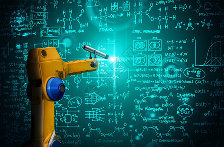 信息机械臂AI分析数学以解决机械化行业问题机器人技术和学习概念用于自动化制造过程机械臂分析数学以解决机械化行业问题商算法图片