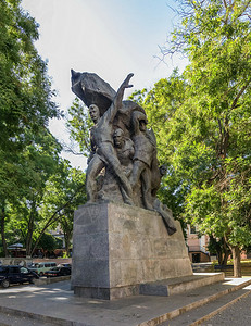 状态雕塑乌克兰敖德萨08231战舰波将金号水手纪念碑他们支持1905年敖德萨战舰波将金号水手纪念碑的工人起义文化图片