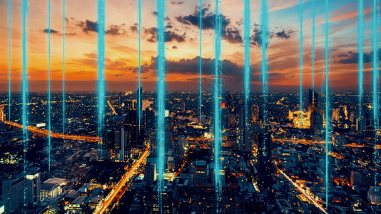 增强型具有全球化抽象图形显示连接网络的智能数字城市未来5G智能无线数字城市和社交媒体网络系统的概念具有全球化抽象图形显示连接网络图片