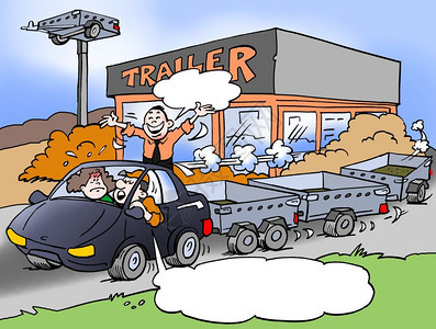保险卡通插图一个家庭父亲绝对喜欢拖车的勤杂工卡尔森图片