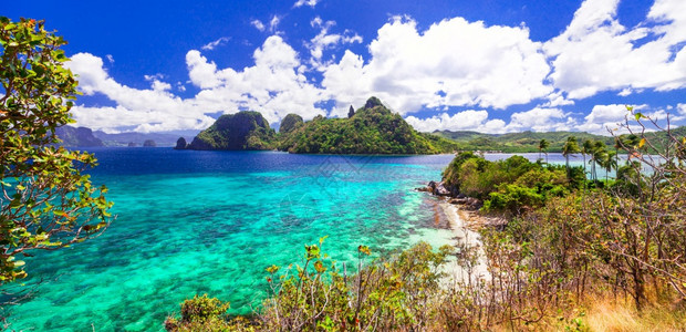 田园诗般的埃尔帆船菲律宾帕拉万岛自然与海景观选择望自然和海岸景点的ElNido岛图片