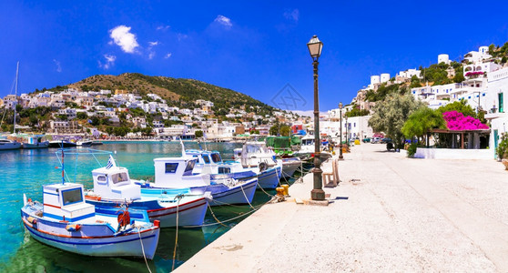爱琴海希腊多德卡尼斯Pantelli湾和村庄的杰出莱罗斯岛海旅游图片