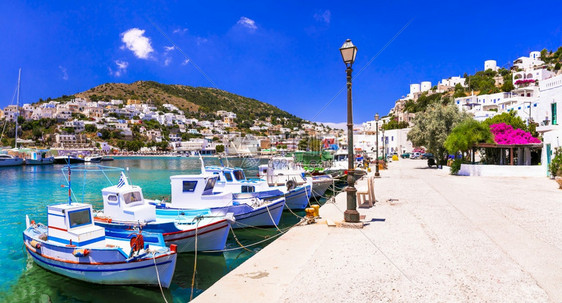 爱琴海希腊多德卡尼斯Pantelli湾和村庄的杰出莱罗斯岛海旅游图片