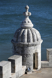 葡萄牙里斯本Belem的加固塔详细节浪漫的堡纪念馆图片
