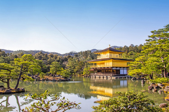 神社身份潘皮萨尔京都寺庙美丽建筑的金殿是日本京都最有名的寺庙之一图片