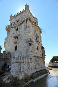 地标防御哥特观察葡萄牙里斯本Belem的加固塔台图片