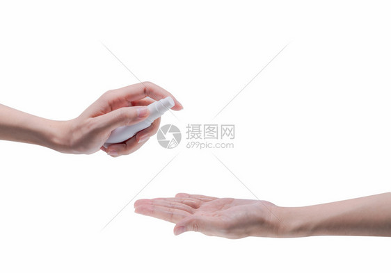 喷消毒酒精洗手预防图片