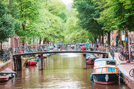 欧洲荷兰北省阿姆斯特丹老城的格伦堡瓦尔运河荷兰北省阿姆斯特丹老城的美丽运河外部图片
