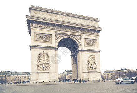 在巴黎法国一个悲哀和阴云的日子里凯旋欧洲联盟图片