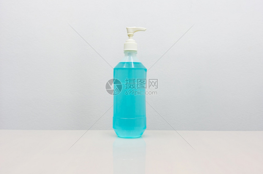 瓶子卫生保健Corona预防设备白桌上的手洗净剂将防止疾病传播的运动信息添加到他人身上的空白间以防止疾病传播给其他人的Coron图片