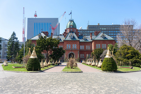 历史的在日本北海道札幌前办公室这里是热门旅行者拍摄照片的地方标植物图片