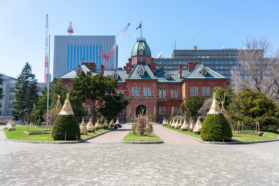 历史的在日本北海道札幌前办公室这里是热门旅行者拍摄照片的地方标植物图片