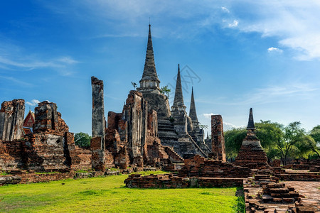 泰国阿尤塔亚省Ayutthaya历史公园的WathraSiSanphet寺庙雕塑旅游古老的图片