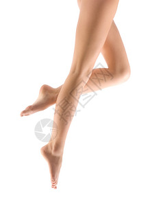 活力手足病白背景的女腿组织感图片