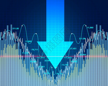 股票市场下跌和经济衰退或恐惧和金融股本作为三维说明式商业衰退的向下箭出售以此表示企业衰退以3D说明式方出售卖家蘸插图图片