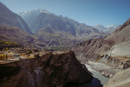 北方卡拉科姆山脉美丽的谷沿着卡拉科姆公路沿卡科姆高速公路一带的美丽山谷巴基斯坦北部吉尔特俾提斯坦旅游和平图片