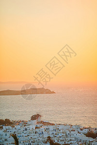 米科诺斯惊人的希腊小镇美丽多彩的日落奇妙希腊城镇米科诺斯历史阳台岛屿图片