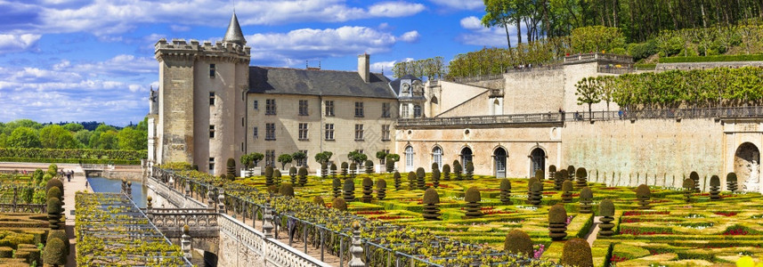 户外游客欧洲最美丽的城堡维朗德里拥有壮丽的花园卢瓦尔河谷法国旅行和的地标维朗德里城堡卢瓦尔河谷装饰图片