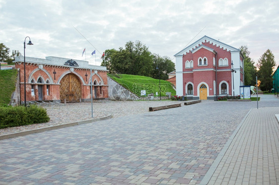 欧洲的据点Daugavpils市拉脱维亚旧城堡和红砖废墟照片1082图片