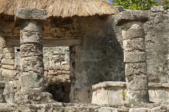 墨西哥尤卡坦半岛Tulum的玛雅人Ruins美国人加勒比海墨西哥人图片