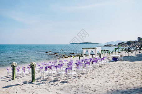 海边婚礼宴会图片