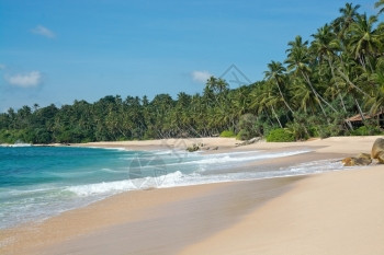 热带沙滩海浪风景图片