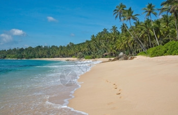 热带沙滩海浪风景图片