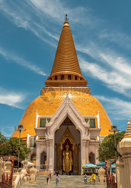 建造悲怆201年5月日泰国NakhonPathom省泰国ThaitPhrraPathomChedi大众寺庙装饰风格图片