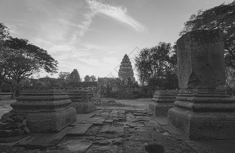 文化泰国NakhonRatchasima的Phimai历史公园地标古老高棉寺庙典建筑代的历史遗迹是艺术天空图片