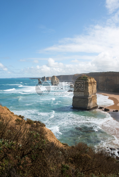 美丽沿海澳大利亚维多州坎贝尔港公园大洋路旁的十二个使徒12者岩石图片