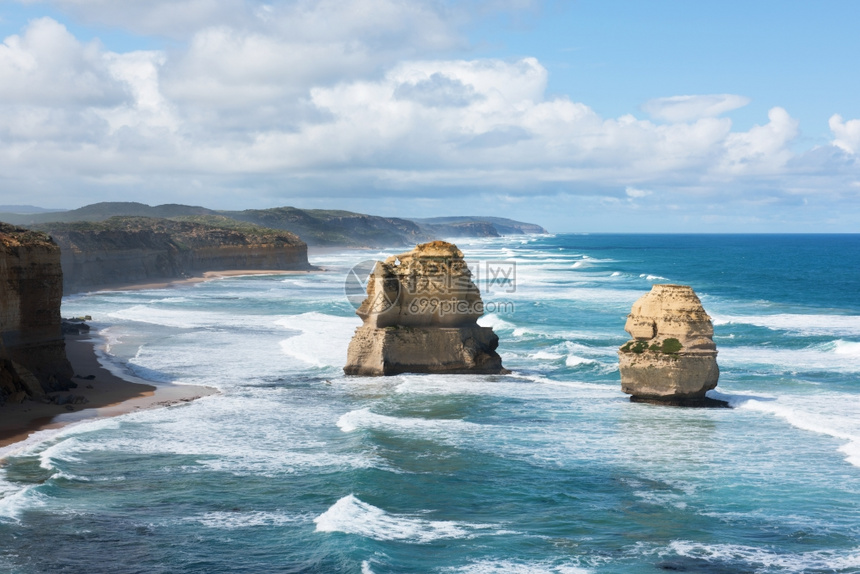 澳大利亚维多州坎贝尔港公园大洋路旁的十二个使徒12者地标场景岩石图片