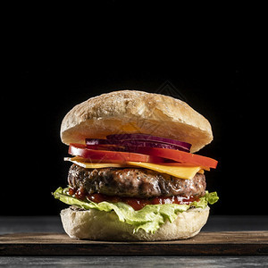 不良使用蔬菜肉类解析法和高品质的美丽相片前视汉堡包并配有蔬菜肉类的高品质美容照片概念丽的包子图片